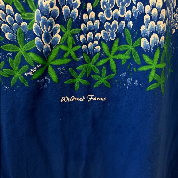 Blue Graphic T-Shirt with Floral Design (45) - Picture 2 of 4